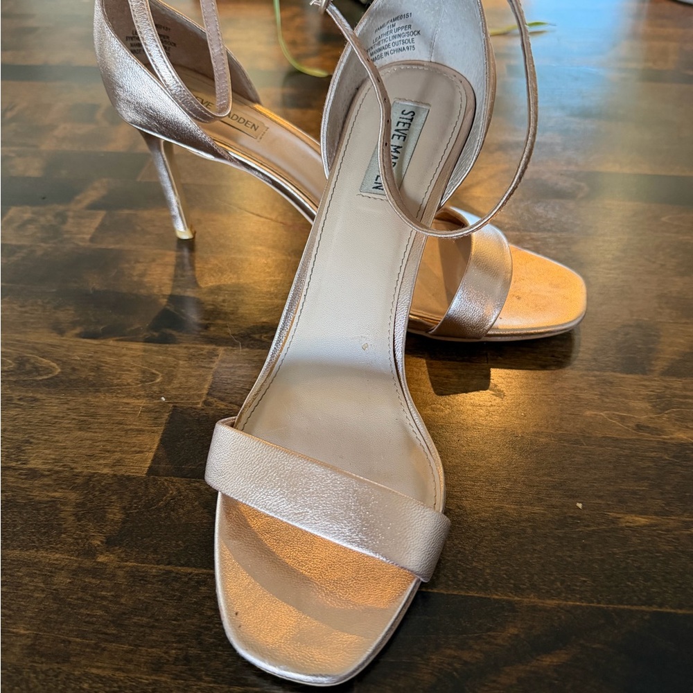 Steve Madden Metallic Rose Gold Strappy Heels Size 11M
